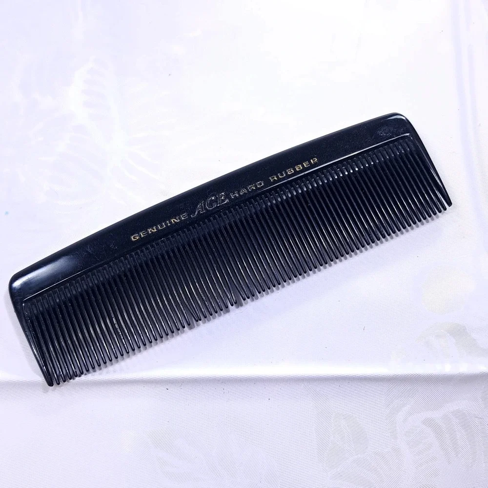 Vintage Genuine Ace Hard Rubber‎ Pocket Comb 5